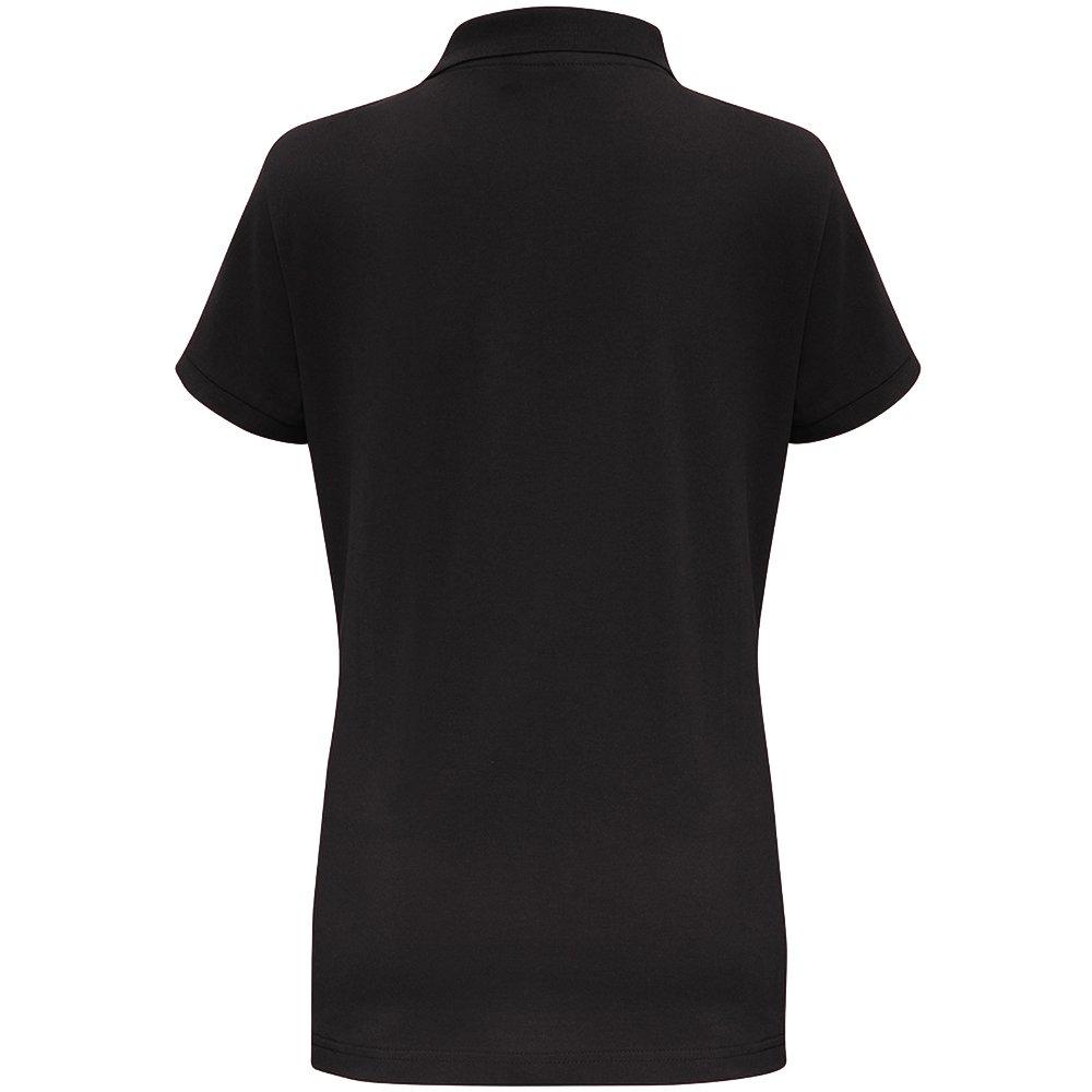 Kurzarm Kontrast Polo Shirt Damen Schwarz L von Asquith & Fox