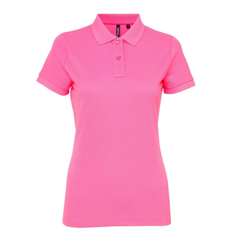 Kurzarm Performance Blend Polo Shirt Damen Pink L von Asquith & Fox