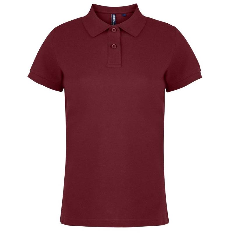 Asquith & Fox - PoloShirt, Kurzarm, für Damen, Weinrot, Größe M von Asquith & Fox