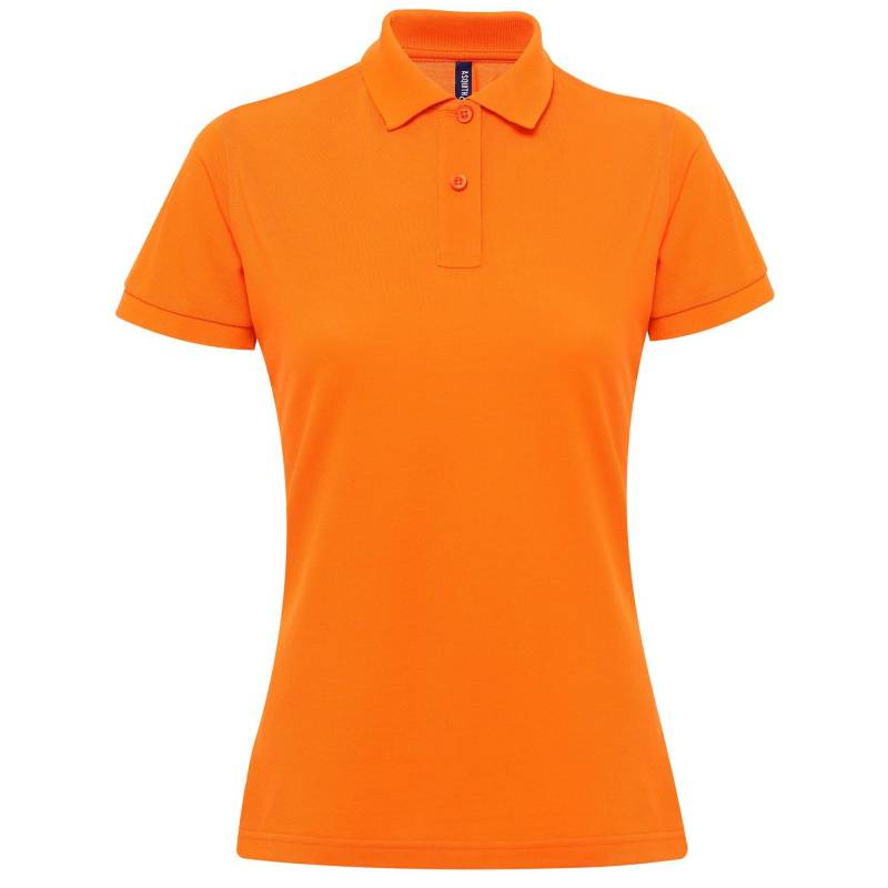 Kurzarm Performance Blend Polo Shirt Damen Orange M von Asquith & Fox