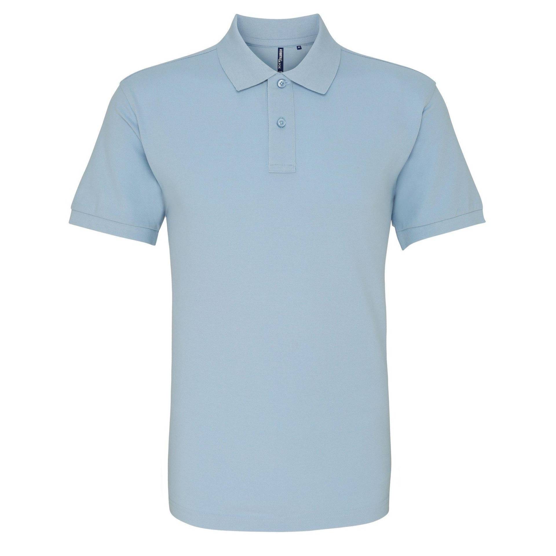 Poloshirt, Kurzarm Herren Himmelblau M von Asquith & Fox