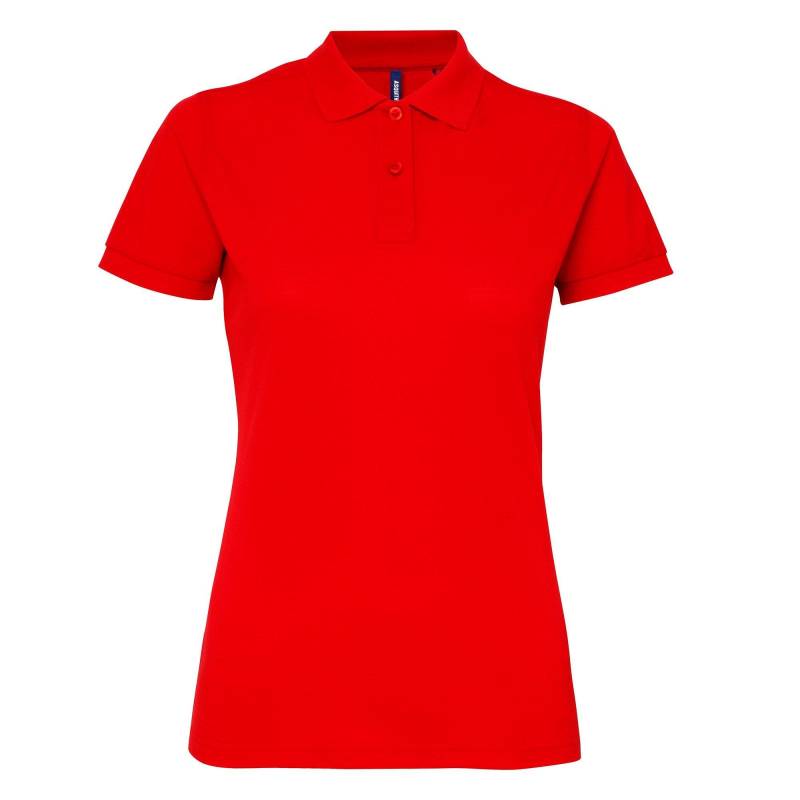 Kurzarm Performance Blend Polo Shirt Damen Rot Bunt S von Asquith & Fox