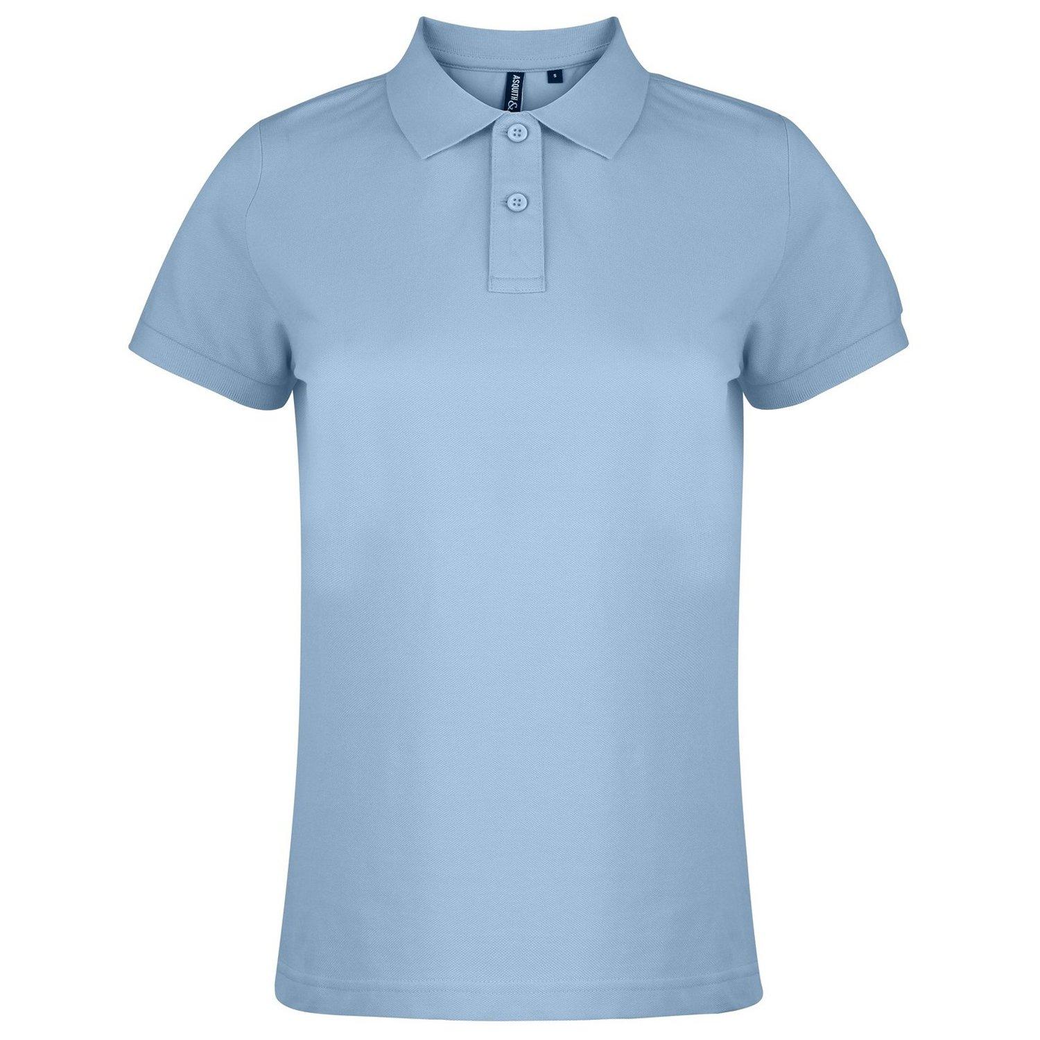 Poloshirt, Kurzarm Damen Himmelblau S von Asquith & Fox