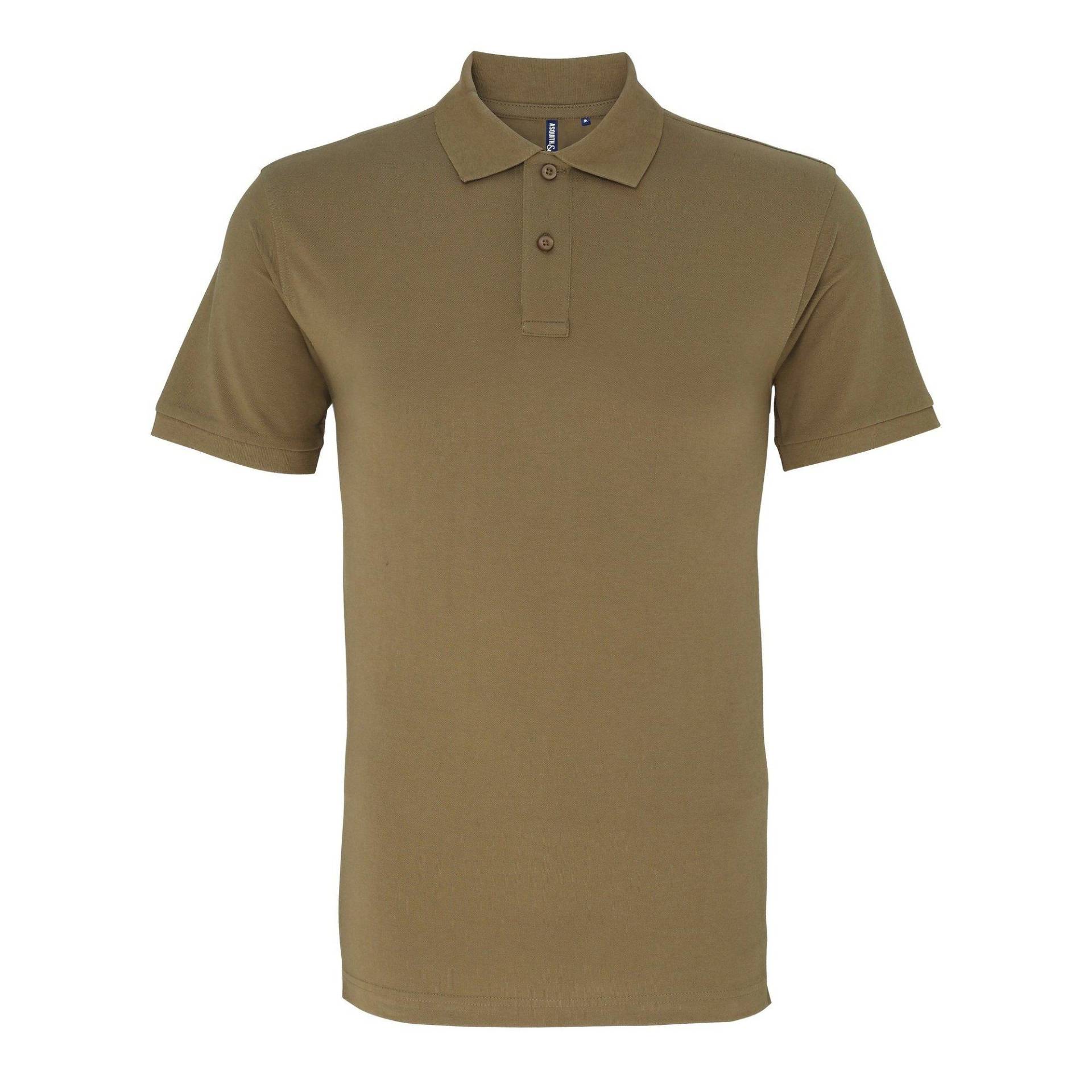 Poloshirt, Kurzarm Herren Khaki XL von Asquith & Fox