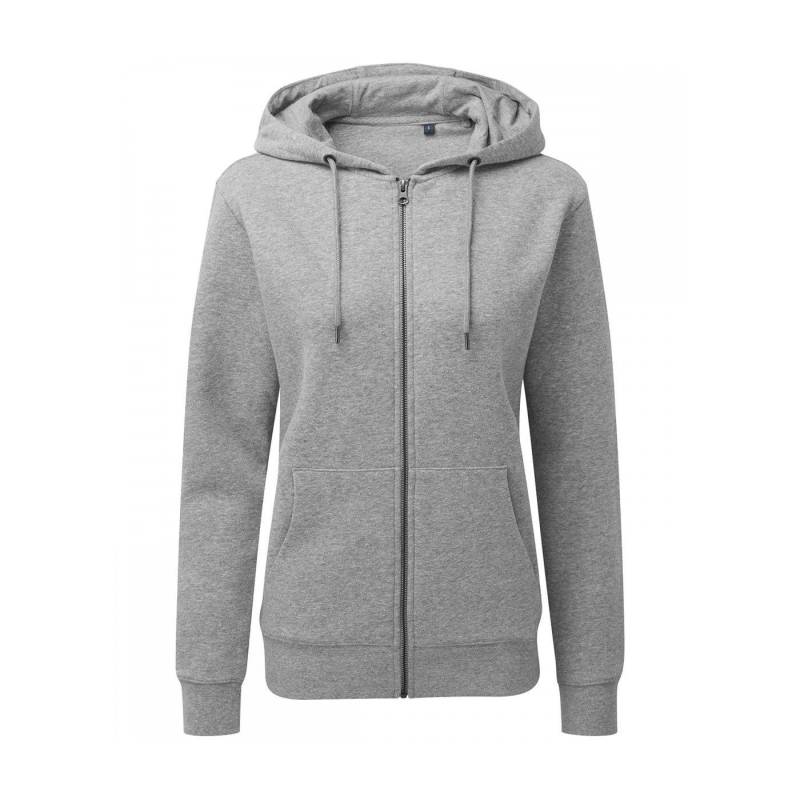 Zipthrough Organic Hoodie Damen Grau 34 von Asquith & Fox