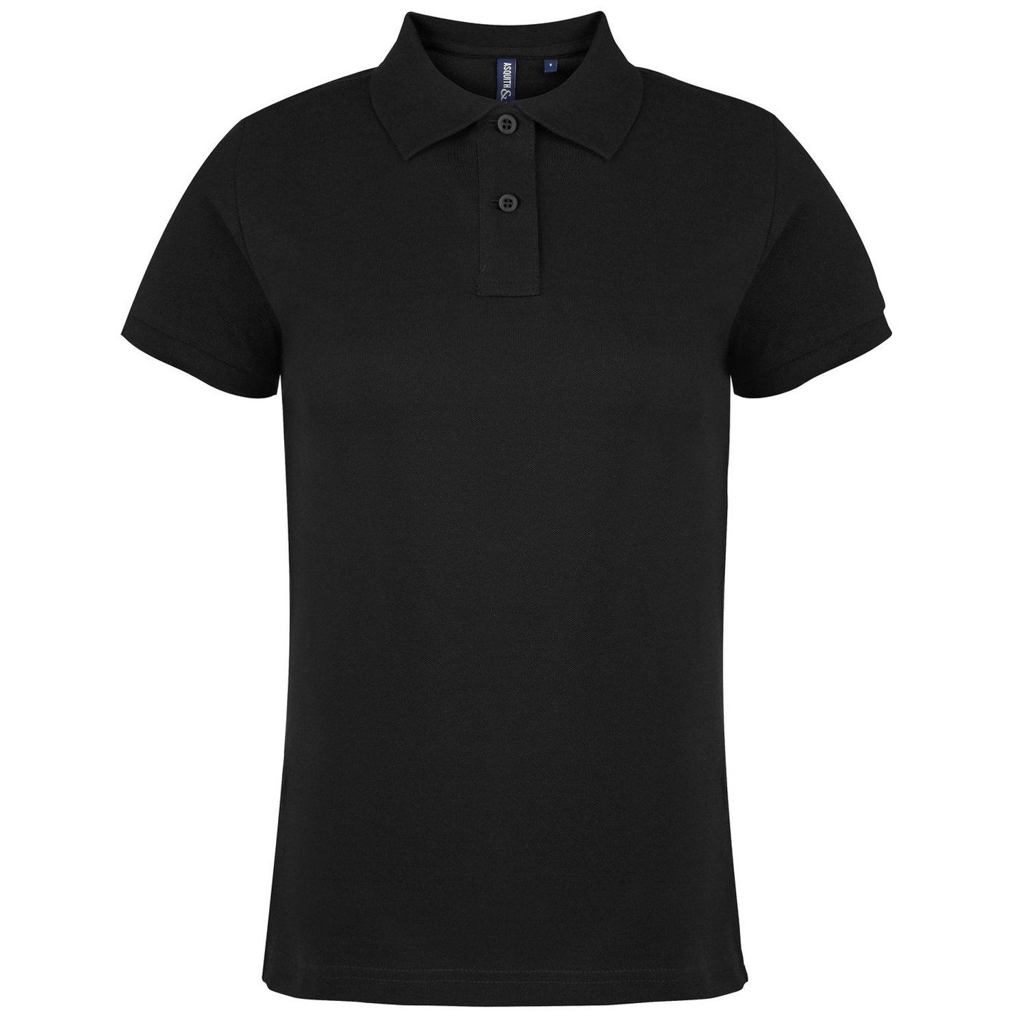 Poloshirt, Kurzarm Damen Schwarz XXL von Asquith & Fox