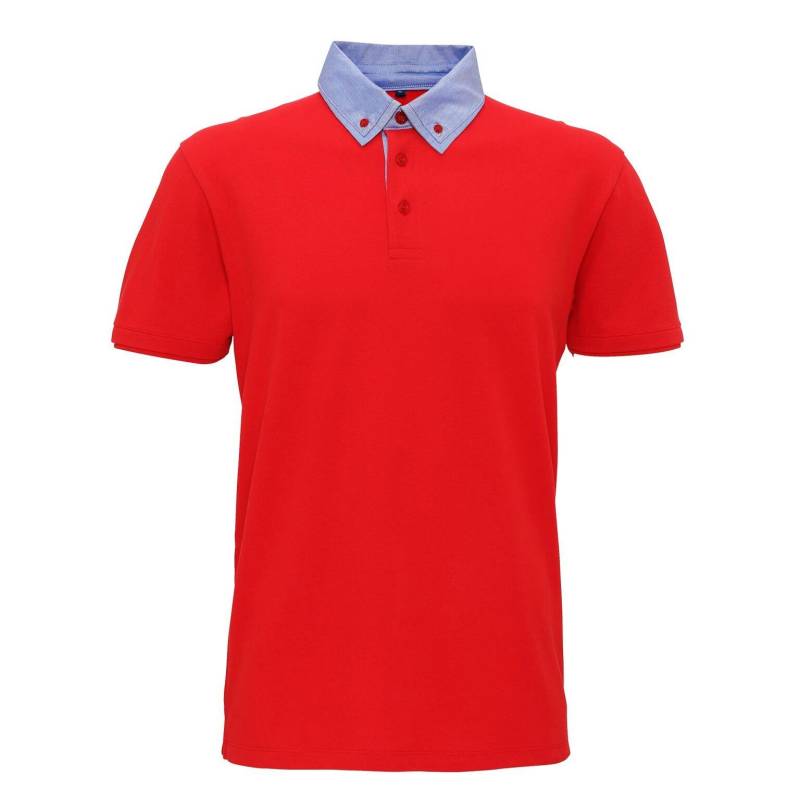 Poloshirt Mit Chambraybuttondownkragen Herren Rot Bunt XXL von Asquith & Fox