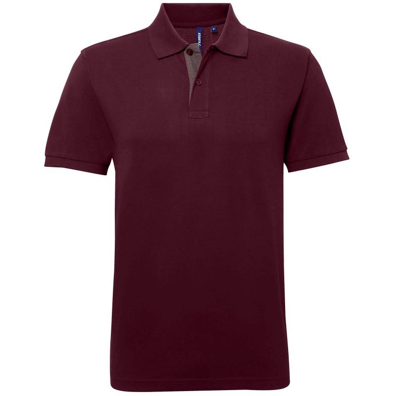 Poloshirt, Kurzärmlig Herren Weinrot L von Asquith & Fox