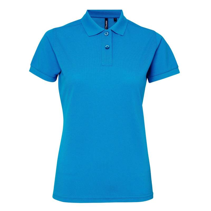 Kurzarm Performance Blend Polo Shirt Damen Saphirblau S von Asquith & Fox