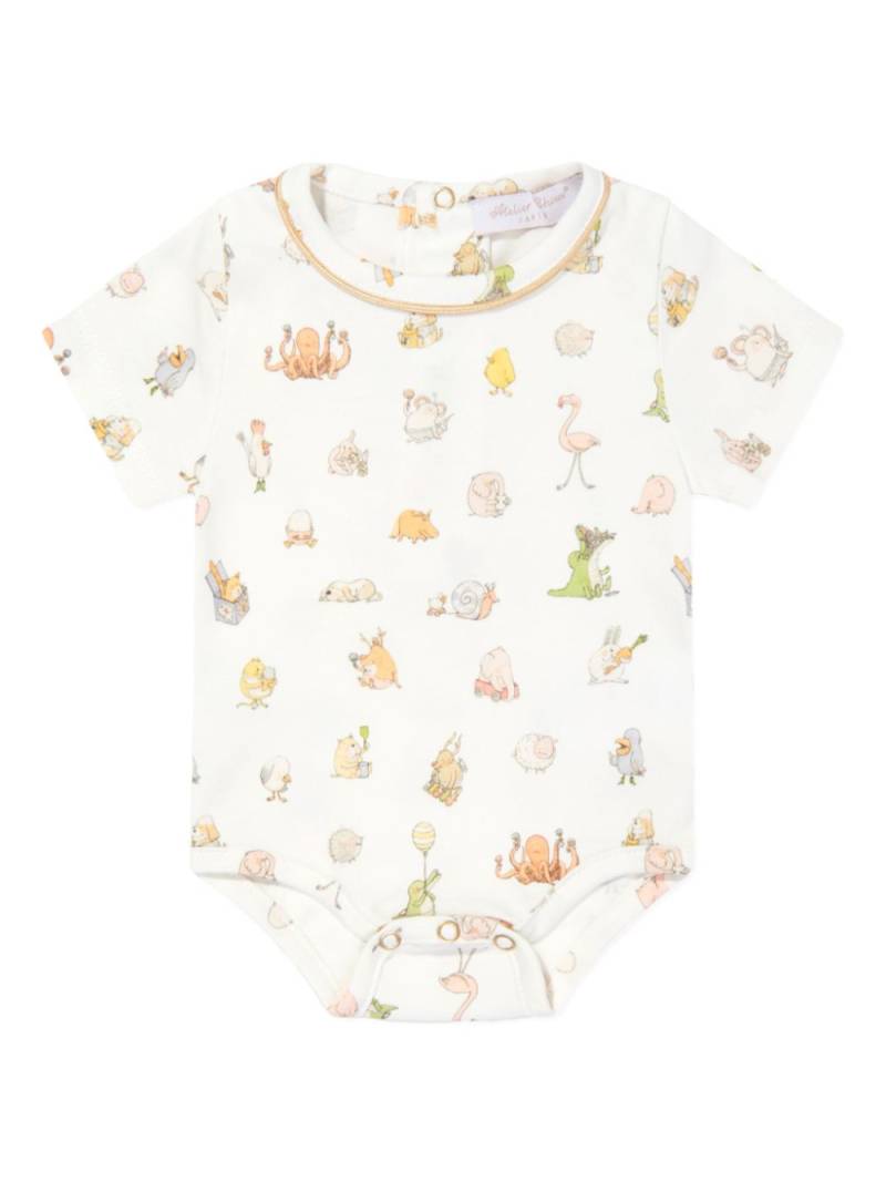 Atelier Choux Bébé Choux-print cotton body - White von Atelier Choux