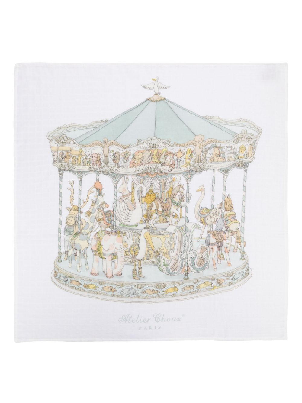 Atelier Choux Carousel-print blanket - Neutrals von Atelier Choux