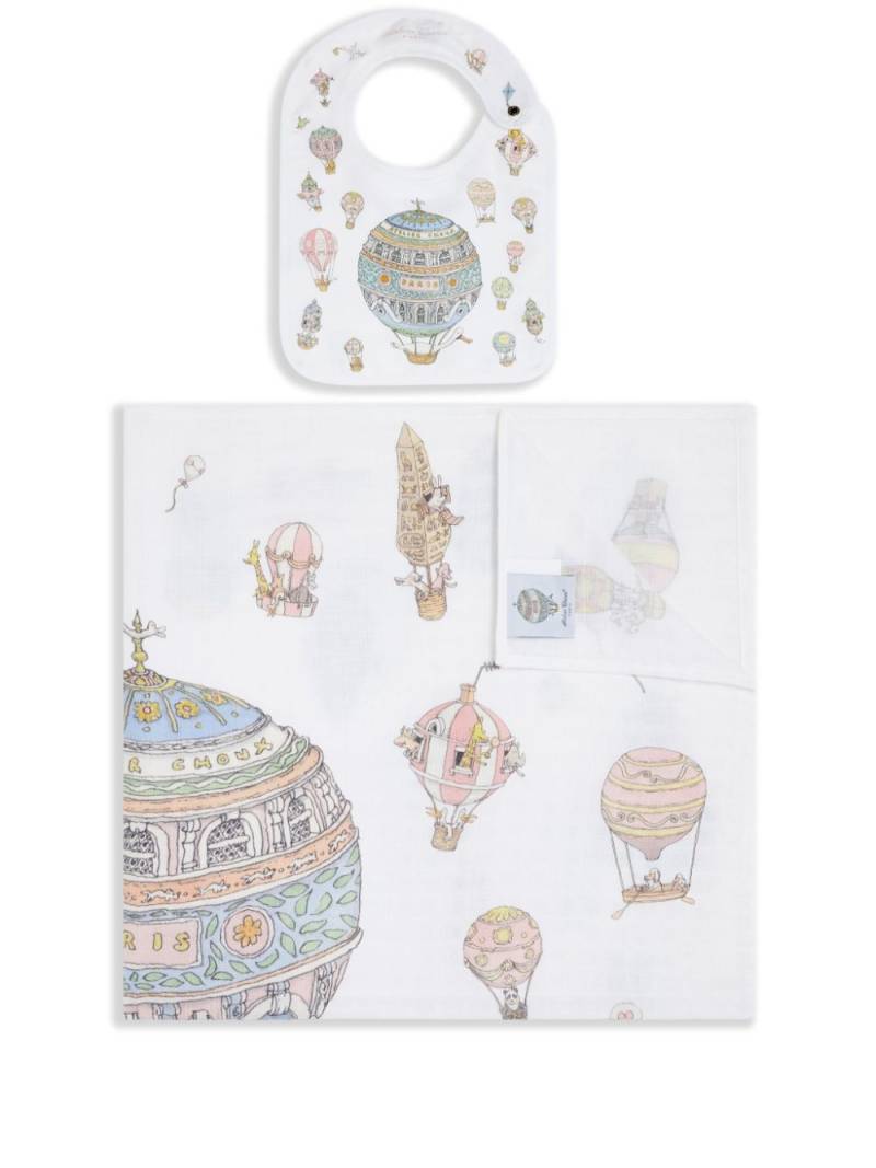 Atelier Choux Hot Air Balloons blanket set - White von Atelier Choux