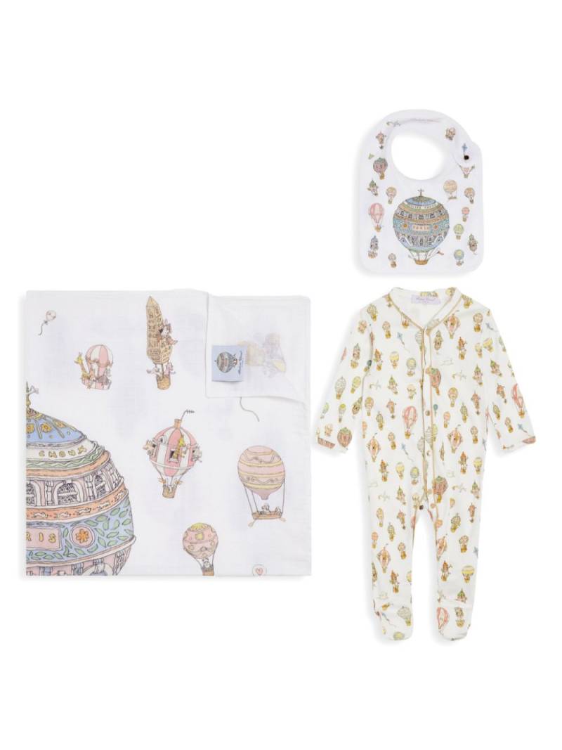 Atelier Choux Hot Air Balloons organic cotton set - White von Atelier Choux