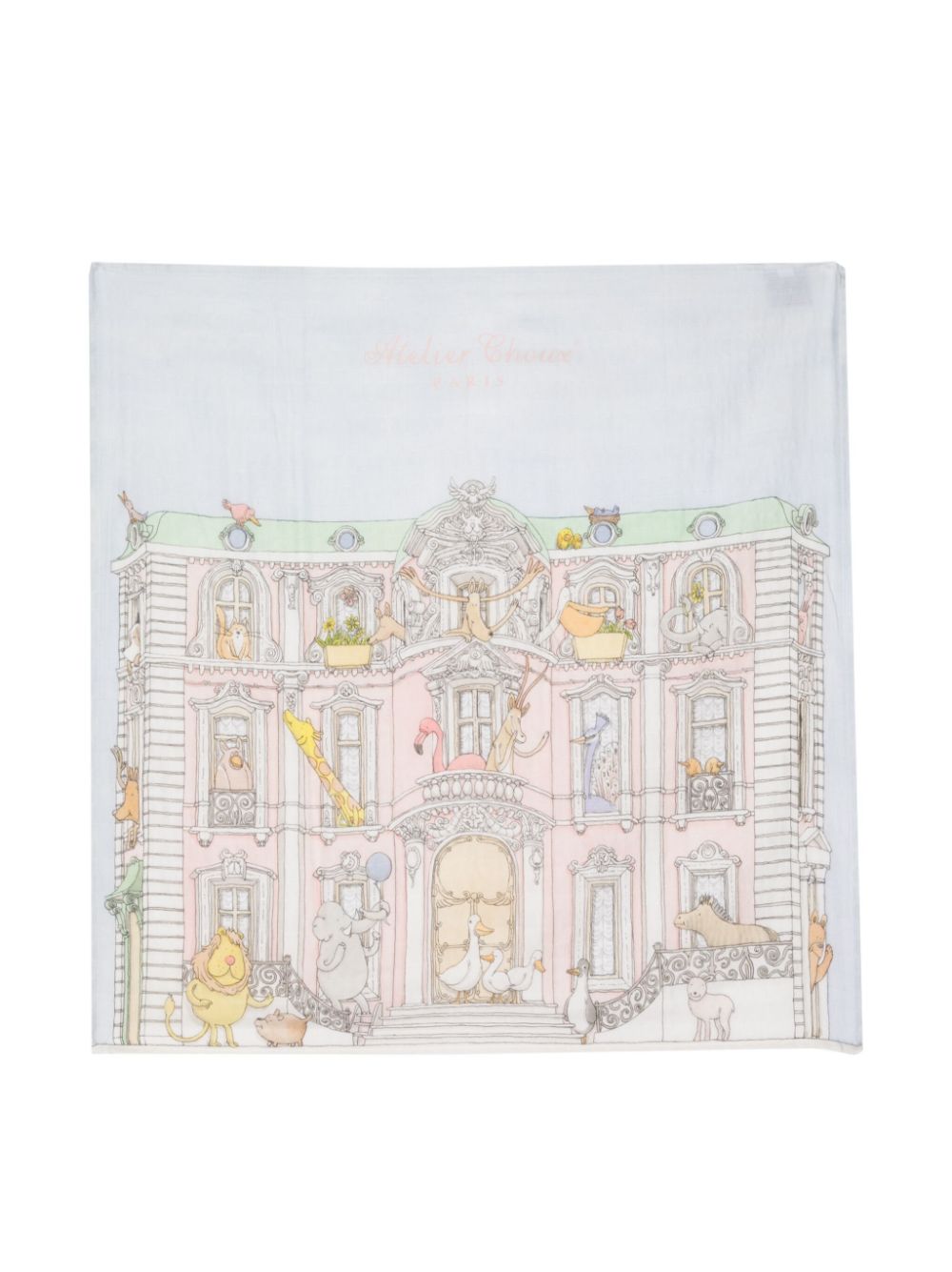 Atelier Choux Monceau Mansion-print cotton blanket - Multicolour von Atelier Choux