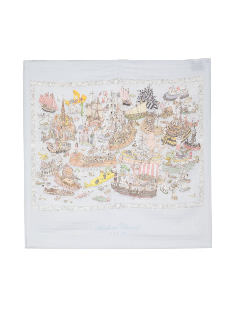 Atelier Choux Ocean Academy-print cotton blanket - Multicolour von Atelier Choux