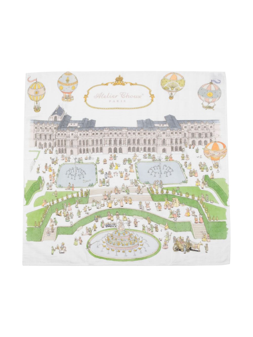 Atelier Choux Versailles Pastel organic cotton blanket - White von Atelier Choux