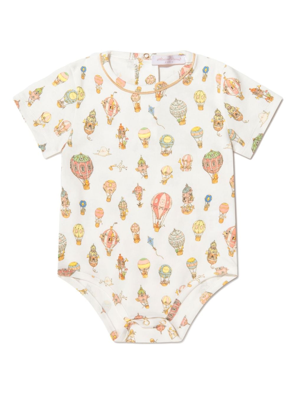 Atelier Choux balloon-print organic cotton body - White von Atelier Choux