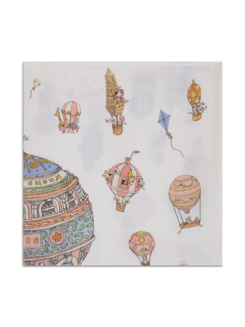 Atelier Choux illustration-print organic cotton blanket - White von Atelier Choux