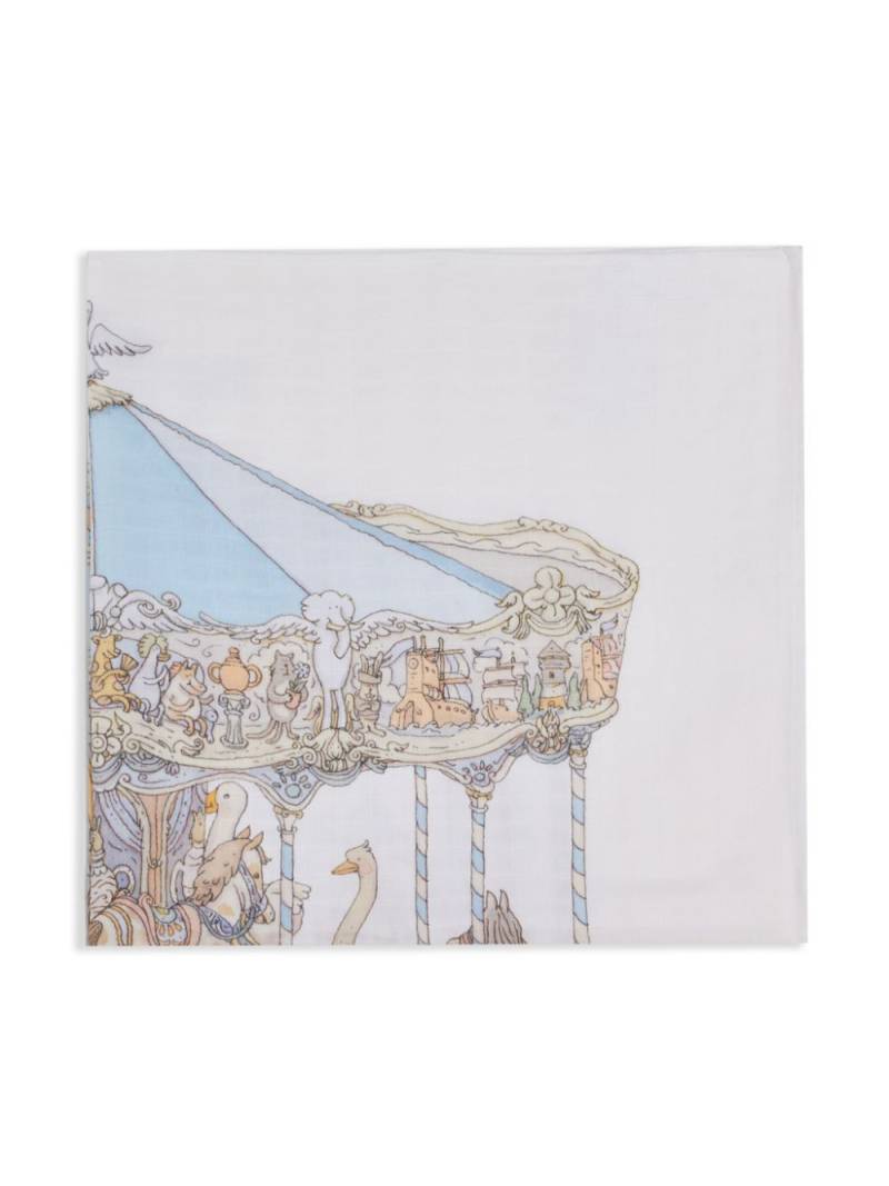 Atelier Choux illustration-print organic cotton blanket - White von Atelier Choux