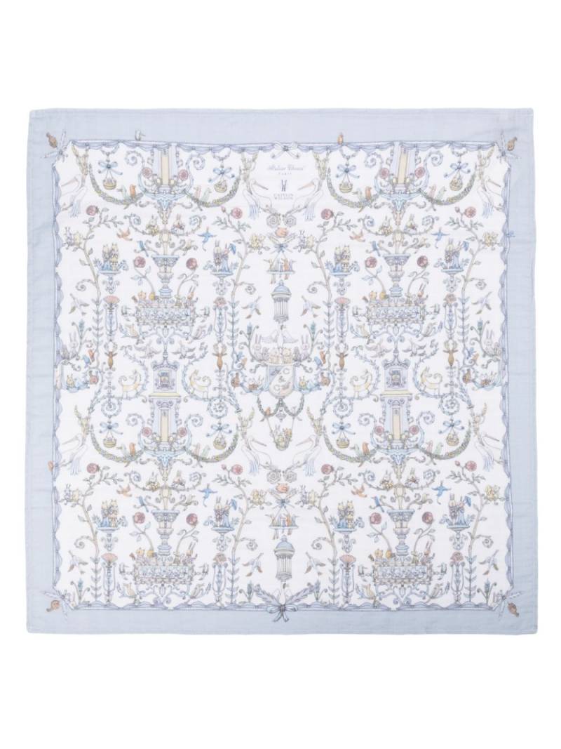 Atelier Choux motif-print organic cotton blanket - Blue von Atelier Choux