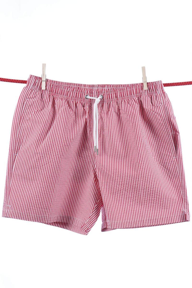 Badeshorts Mille-raies Cherry - Modell Ibiza Herren Pink L von Atelier F&B