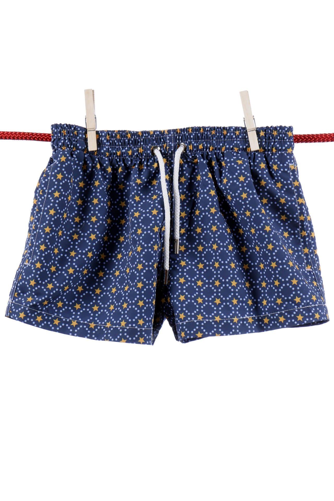 Badeshorts Star - Kindermodell Jungen Blau 5-6A von Atelier F&B