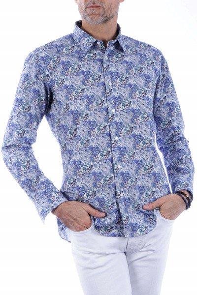 Bedrucktes Shirt Mit Impressionistischen Motiven Herren Blau M von Atelier F&B