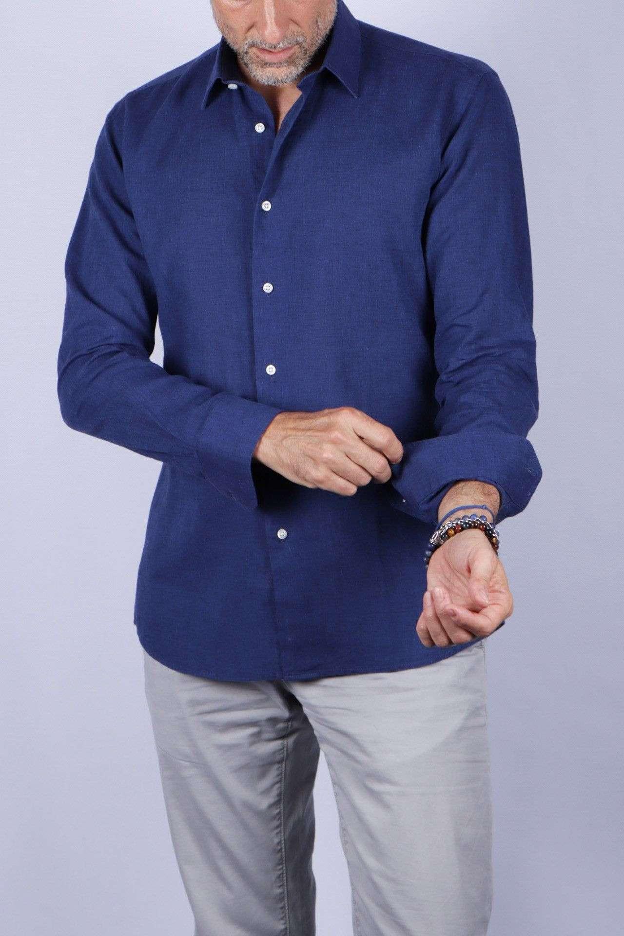 Chemise Capri Herren Blau L von Atelier F&B