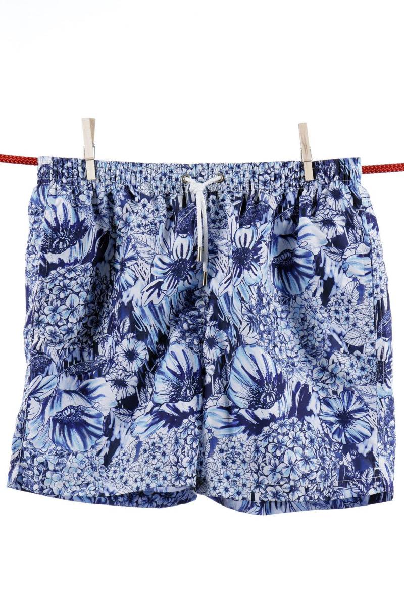 Flower Tattoo Badeshorts - Ibiza-modell Herren Blau M von Atelier F&B