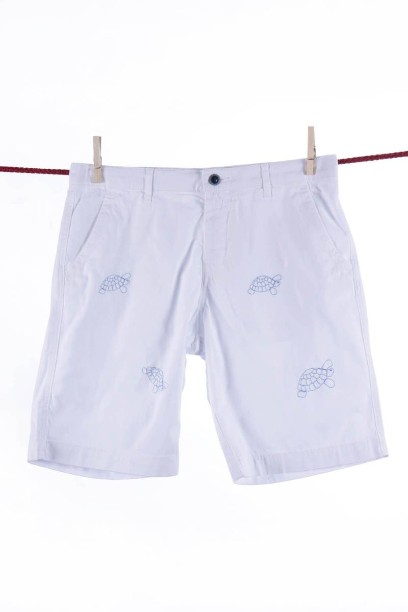 Reine Schildkröten-bermudashorts Herren Weiss M von Atelier F&B