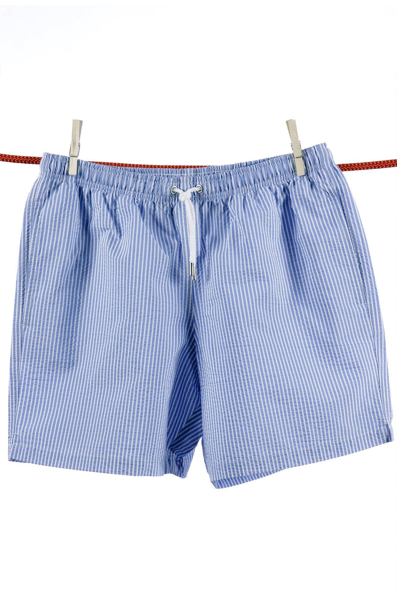 Short De Bain Mille-raies Riviera - Modèle Ibiza Herren Hellblau XL von Atelier F&B