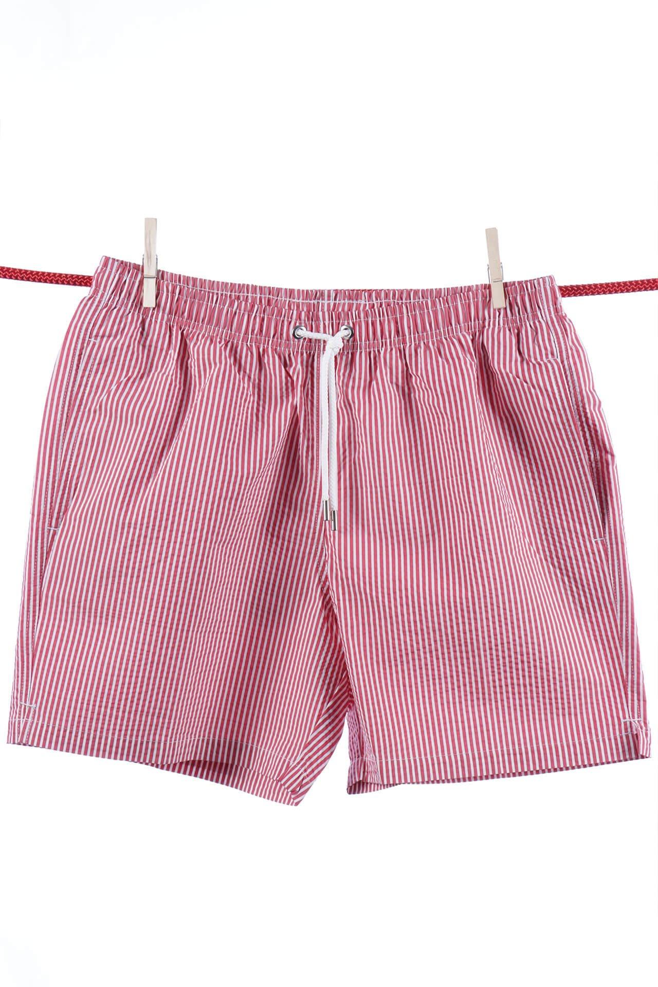 Badeshorts Mille-raies Cherry - Modell Ibiza Herren Pink M von Atelier F&B