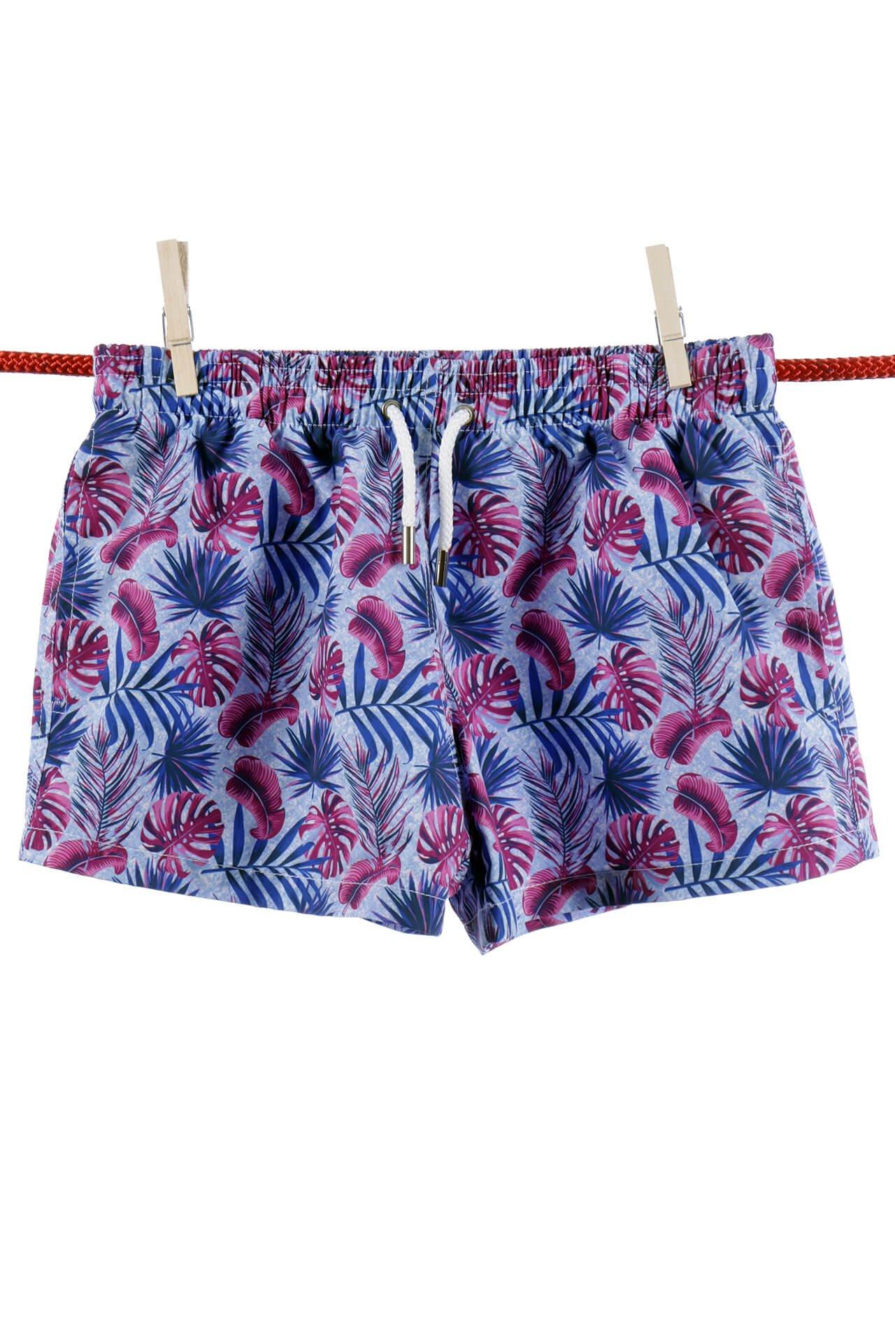 Badeshorts Aus Palmblättern - Kindermodell Jungen Violett 7-8A von Atelier F&B