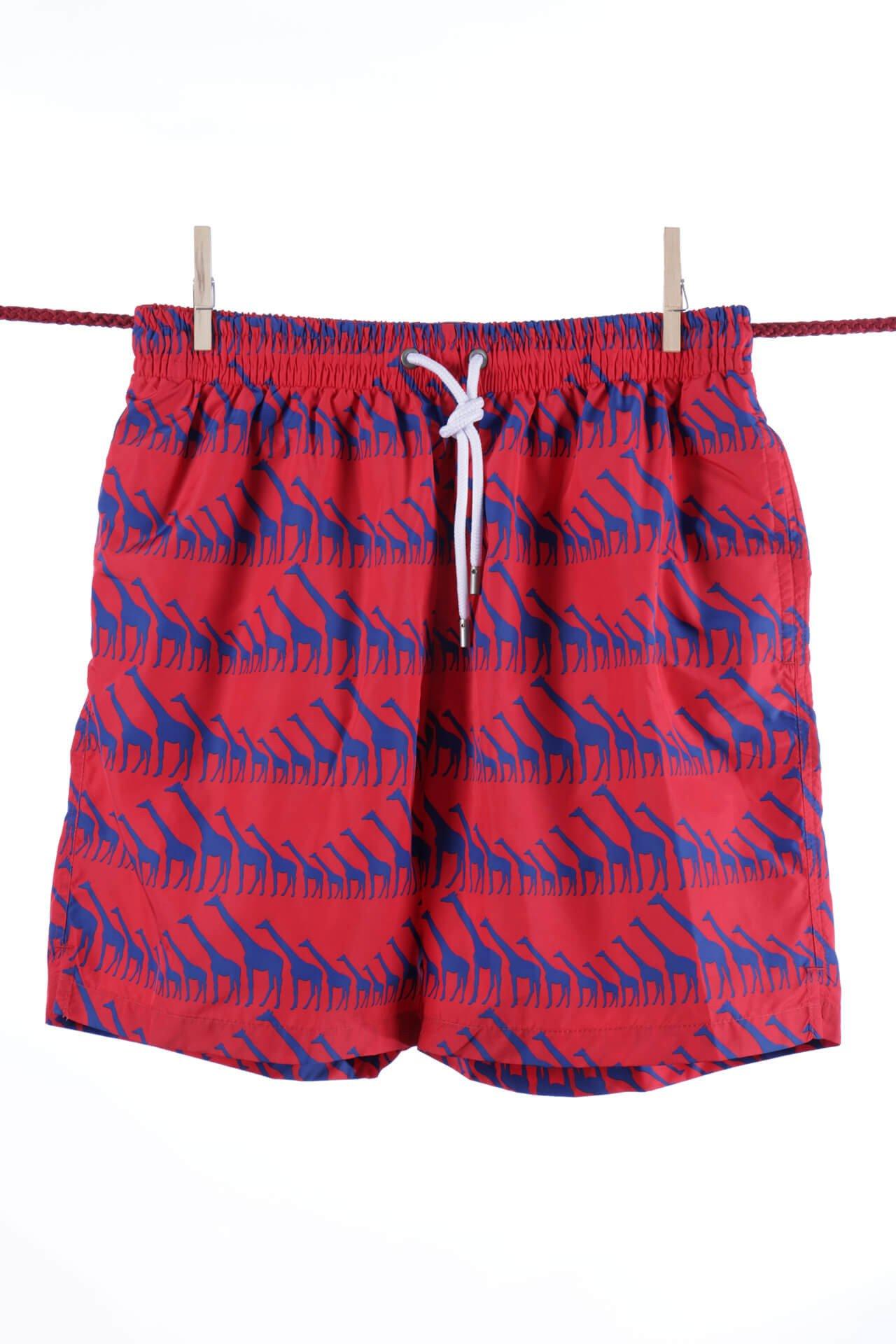 Giraffen-badeshorts - Ibiza-modell Herren Rot M von Atelier F&B