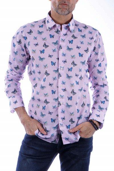 Hemd Mit Schmetterlingsdruck Herren Rosa M von Atelier F&B