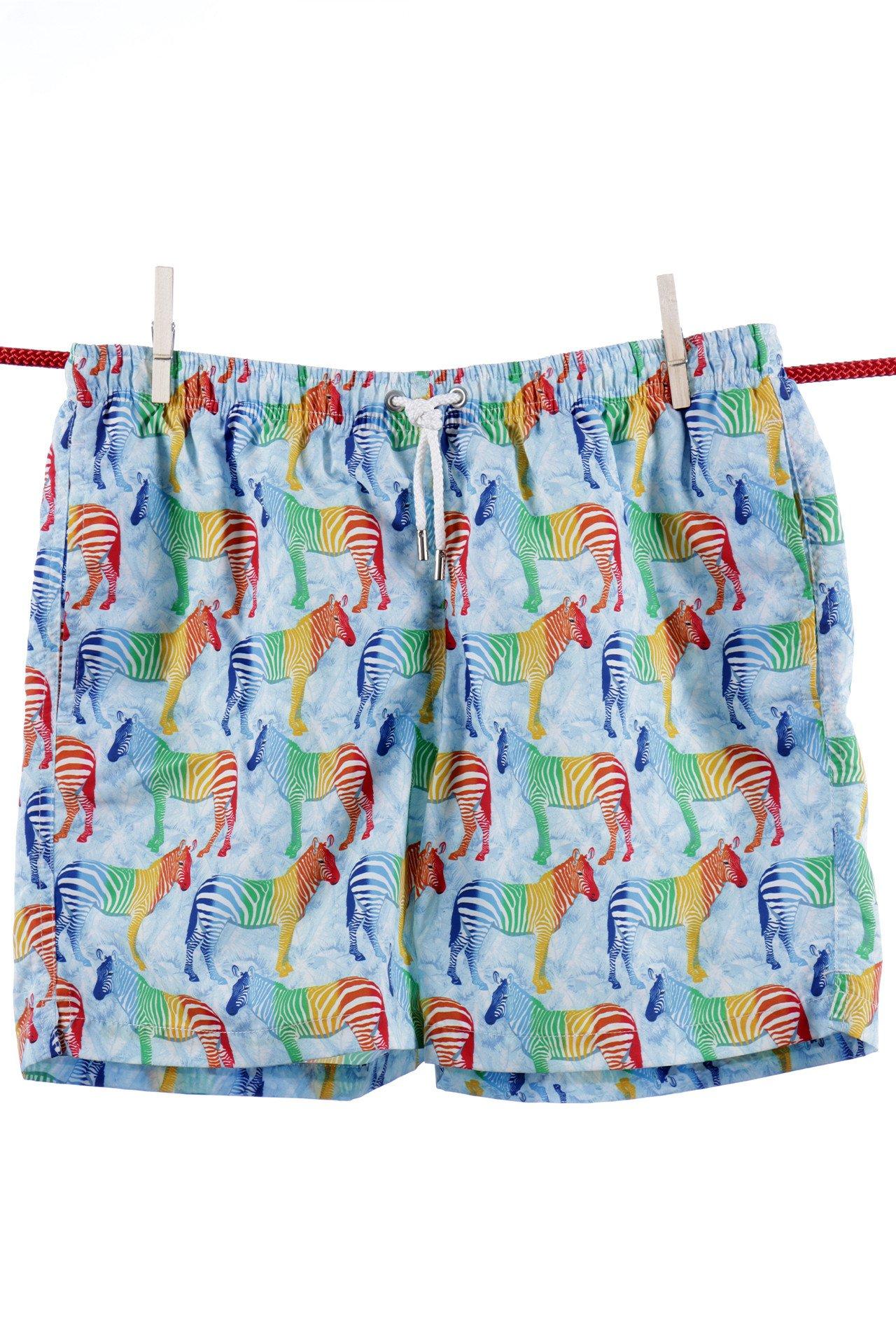 Zebra-badeshorts - Ibiza-modell Herren Blau M von Atelier F&B