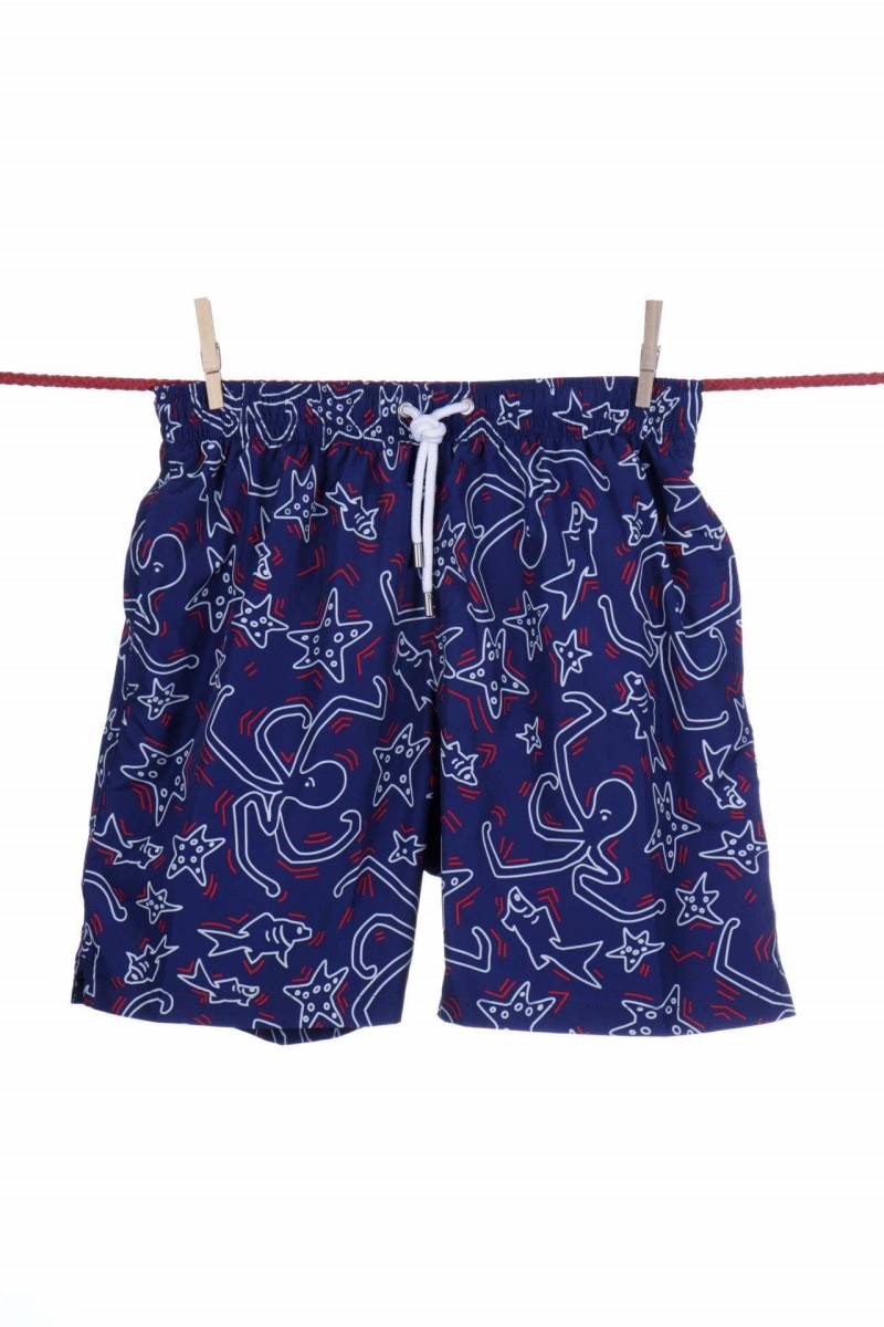 Einfarbige, Süße Badeshorts - Modell Ibiza Herren Blau M von Atelier F&B