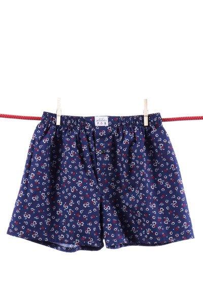 Shorts Kleine Blumen Herren Dunkelblau XL von Atelier F&B