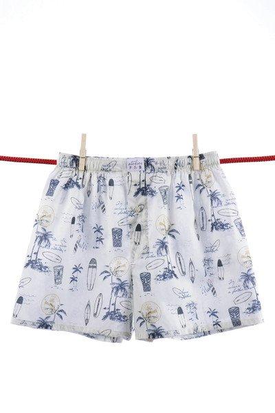 Hawaii-boxershorts Herren Weiss XL von Atelier F&B