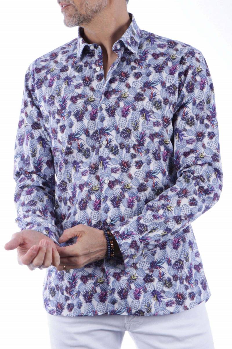 Bedrucktes Shirt Mit Ananas-motiven Herren Violett XL von Atelier F&B