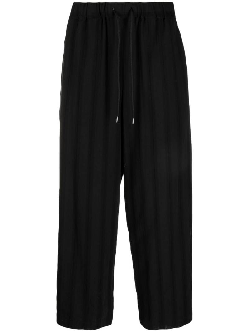 Attachment drawstring cotton-blend trousers - Black von Attachment