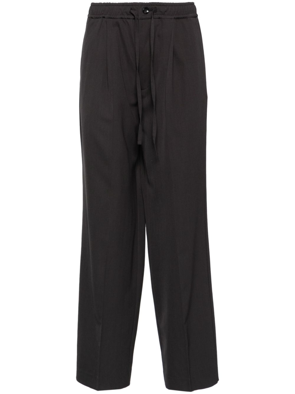 Attachment drawstring-waistband wool trousers - Black von Attachment