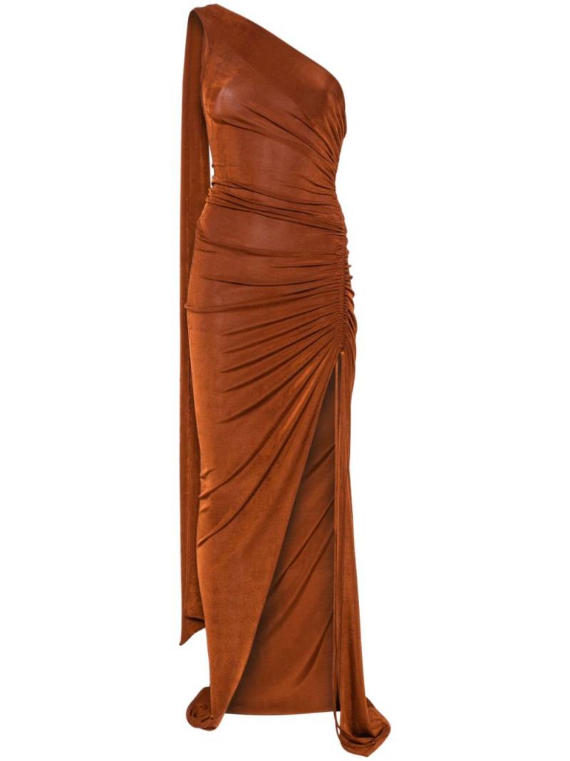 Atu Body Couture asymmetric maxi dress - Brown von Atu Body Couture