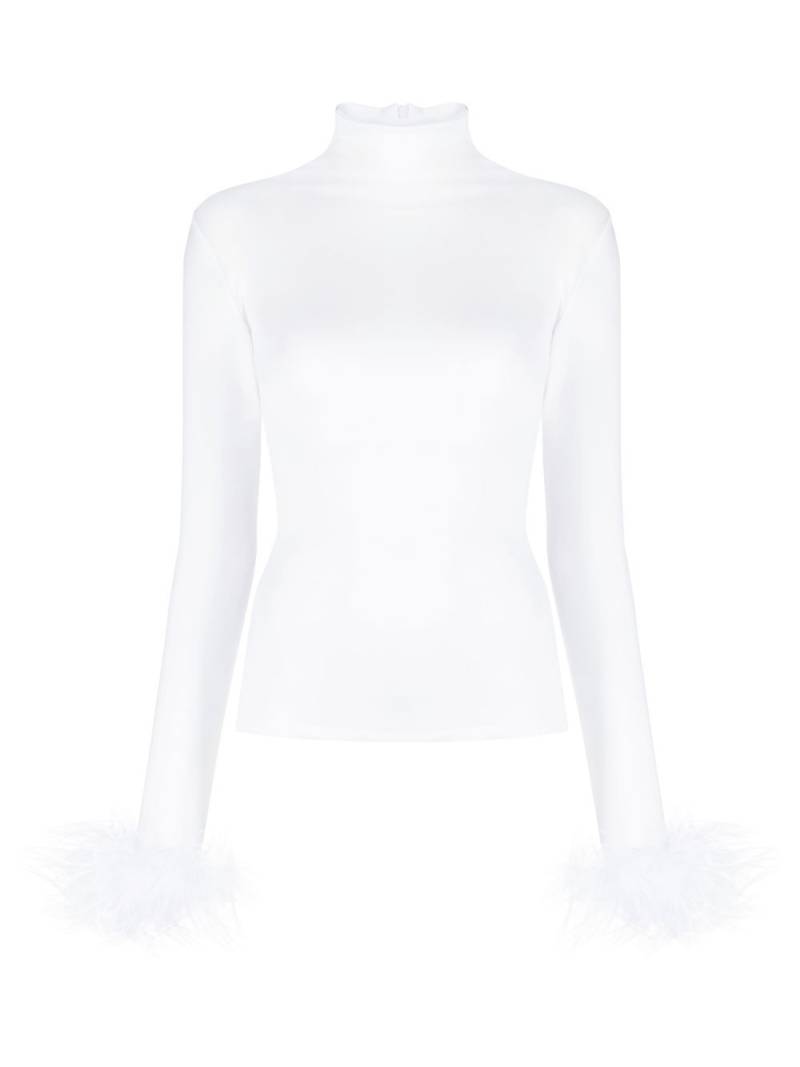 Atu Body Couture feather-cuffs roll-neck top - White von Atu Body Couture