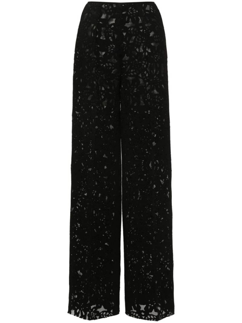 Atu Body Couture floral-mesh straight trousers - Black von Atu Body Couture