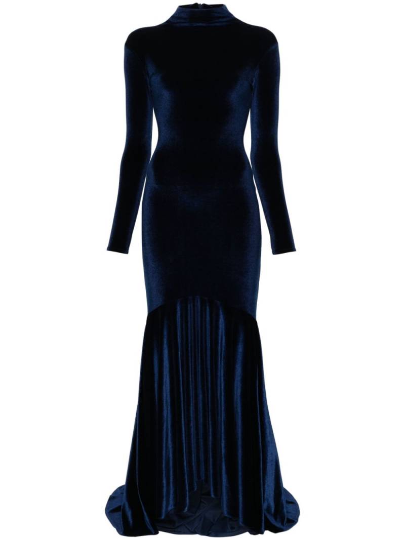 Atu Body Couture high-neck velvet gown - Blue von Atu Body Couture