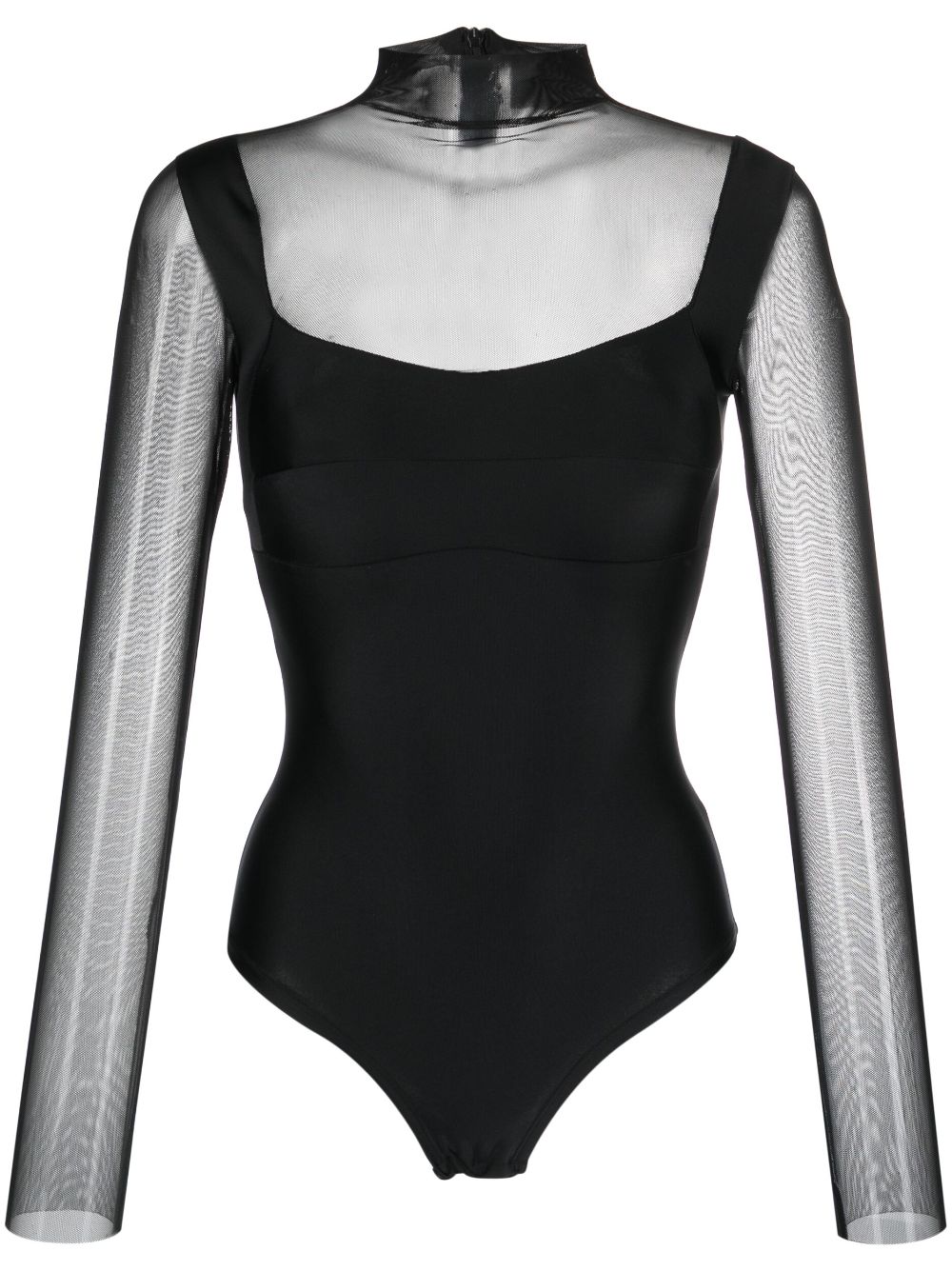 Atu Body Couture long sheer-sleeved bodysuit - Black von Atu Body Couture