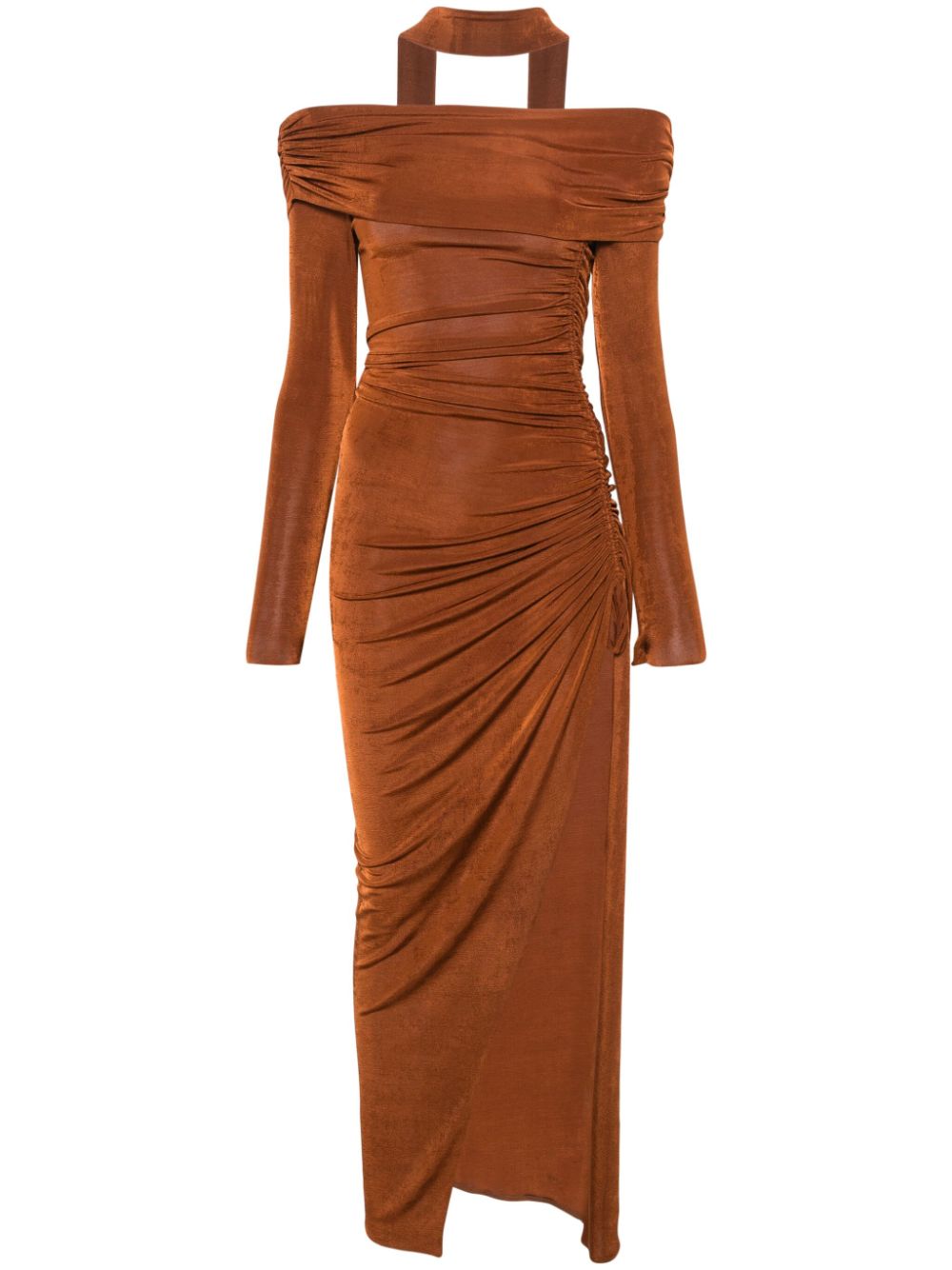 Atu Body Couture off-shoulder maxi dress - Brown von Atu Body Couture