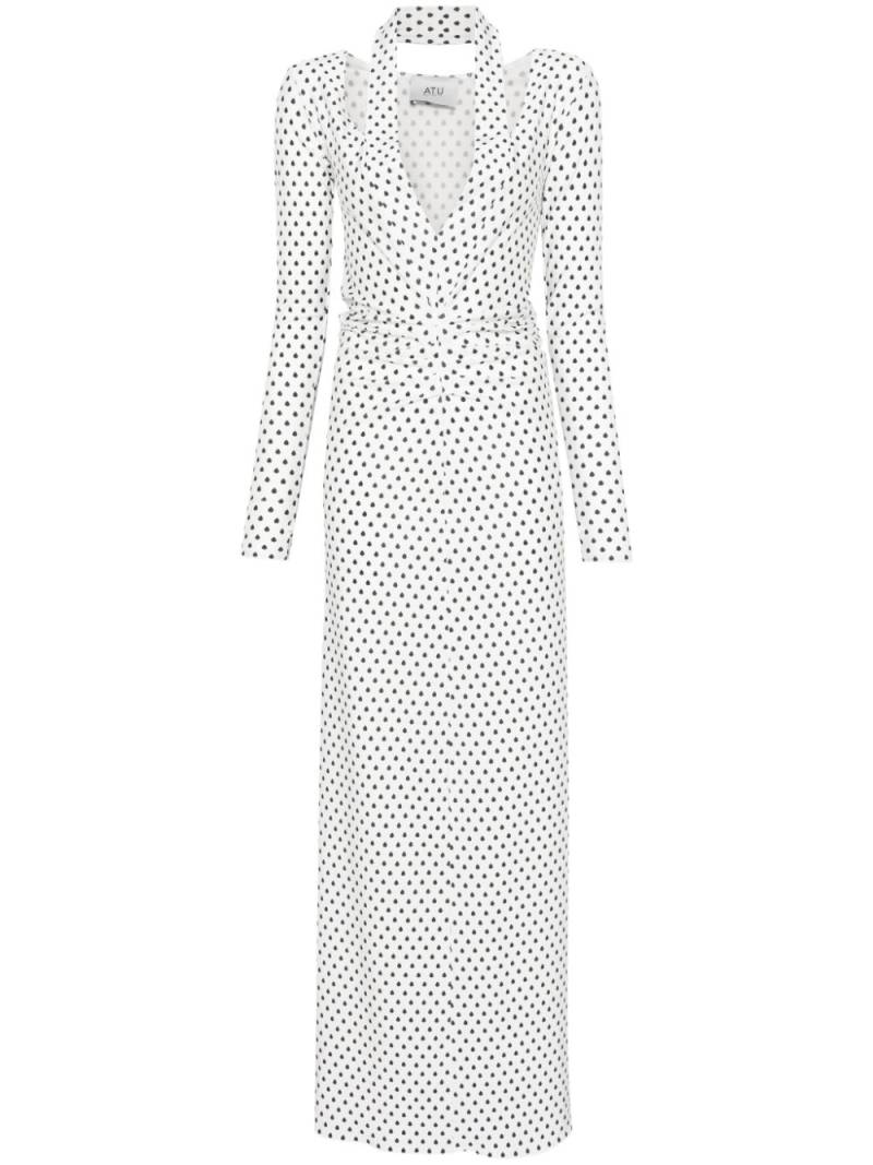 Atu Body Couture polka dot maxi dress - White von Atu Body Couture