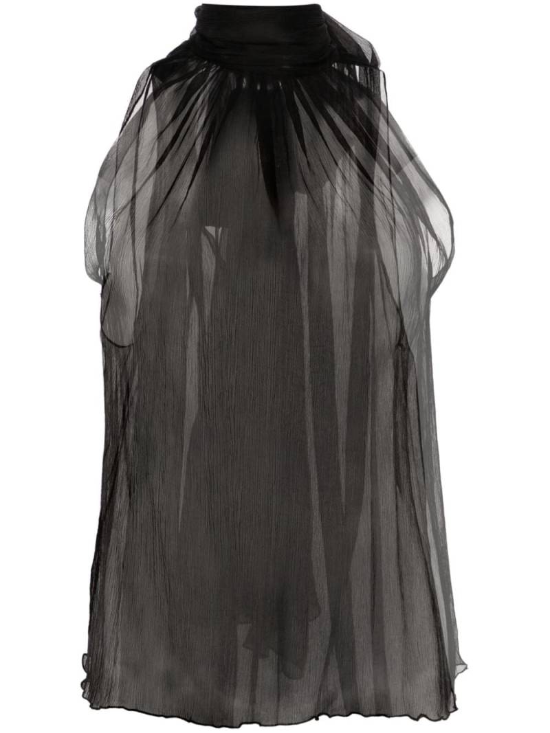 Atu Body Couture semi-sheer silk blouse - Black von Atu Body Couture